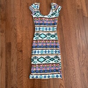 Charlotte Russe Colorful Aztec Midi Dress